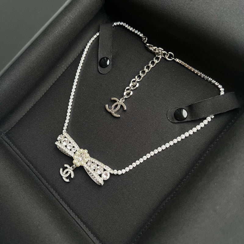 Crystal Bow Necklace Choker 23-24FW - Image 3