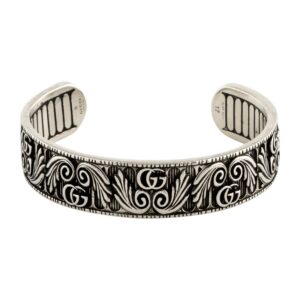 Leaf Motif Double G Cuff Bracelet