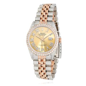 Rolex Datejust 12CT Natural Diamond Stainless Steel White Rose Yellow Watch 36mm