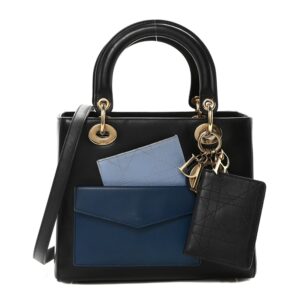 Calfskin Pockets Medium Lady Dior Blue