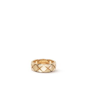 COCO CRUSH RING Quilted motif, small version, 18K BEIGE GOLD - 6