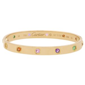 CARTIER Multi Gem Love Bracelet in 18k Yellow Gold