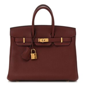 Birkin 25 Rouge H in Togo Leather with Gold Hardware