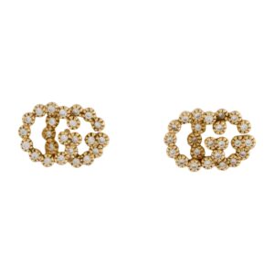 18K Running G Diamond Stud Earrings