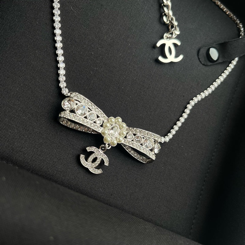 Crystal Bow Necklace Choker 23-24FW - Image 5