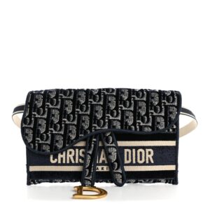 Velvet Oblique Saddle Belt Bag Blue