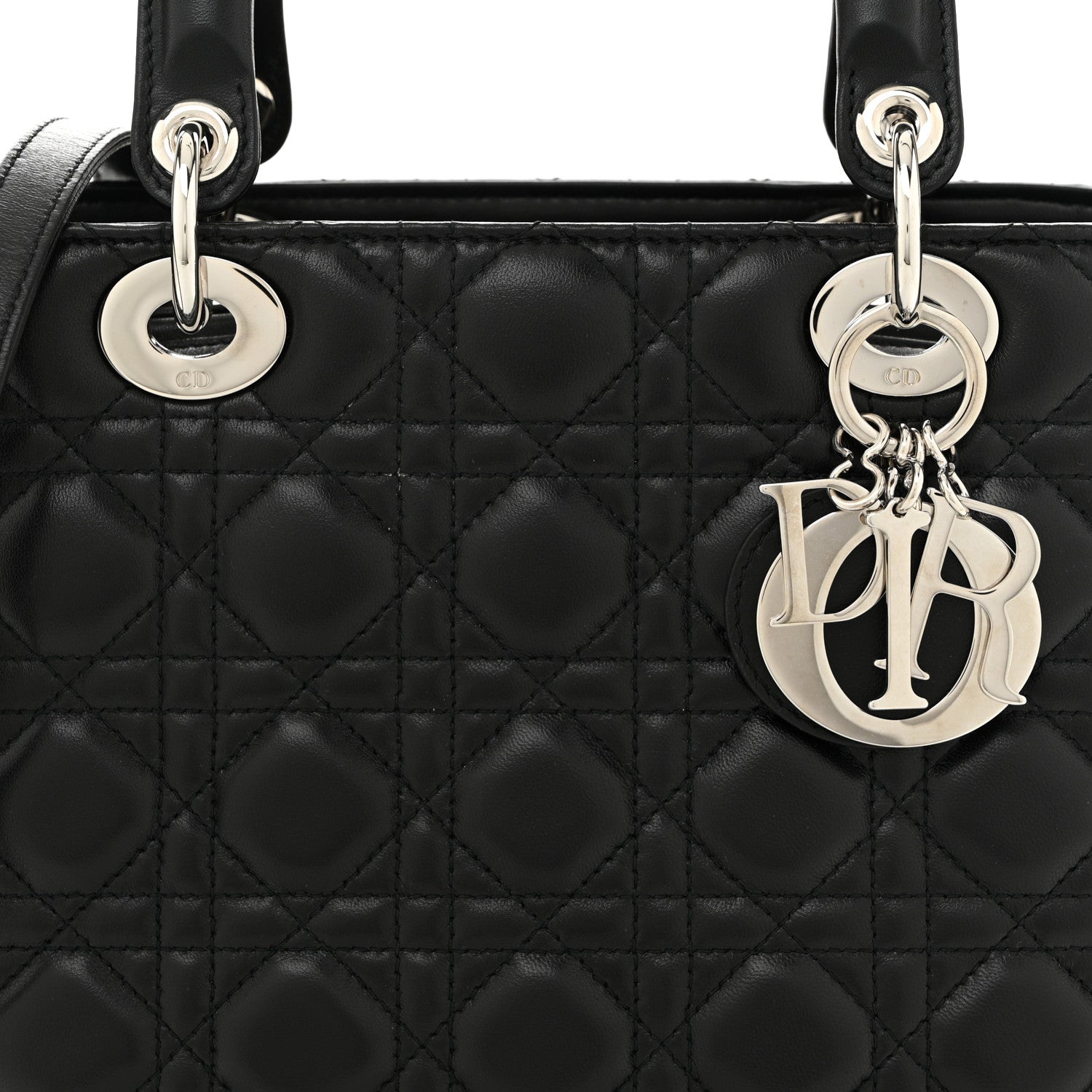 Lambskin Cannage Medium Lady Dior Black - Image 8
