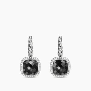 Albion&reg; Drop Earrings Sterling Silver with Black Onyx and Diamonds