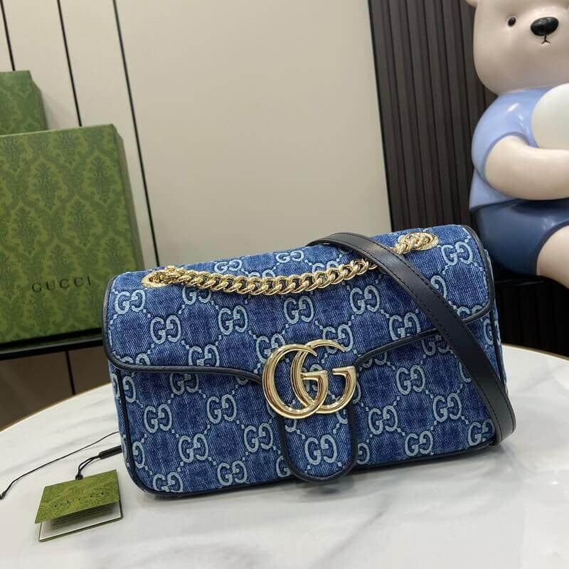 Gucci marmont 26 cm blue denim - Image 12