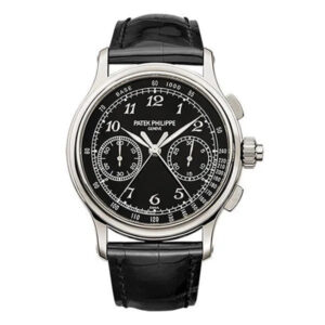 Grand Complications 5370P-001 Split Seconds Chronograph 41mm Platinum Black Dial Black Leather Straps Men Watch