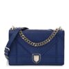 Grained Calfskin Medium Diorama Flap Bag Blue