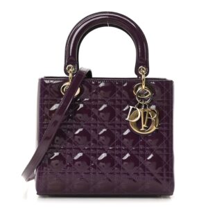 Patent Cannage Medium Lady Dior Purple