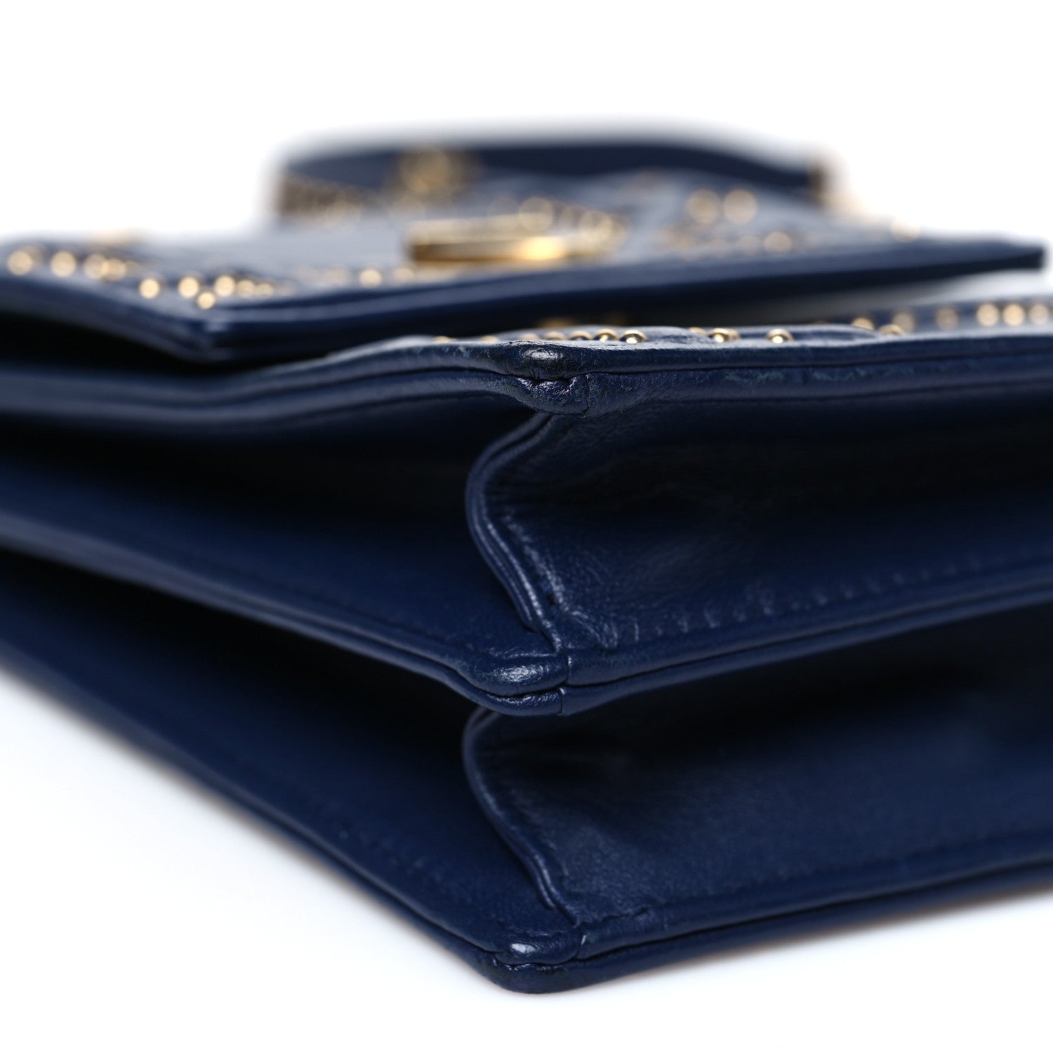 Lambskin Studded Vertical Diorama Indigo - Image 5