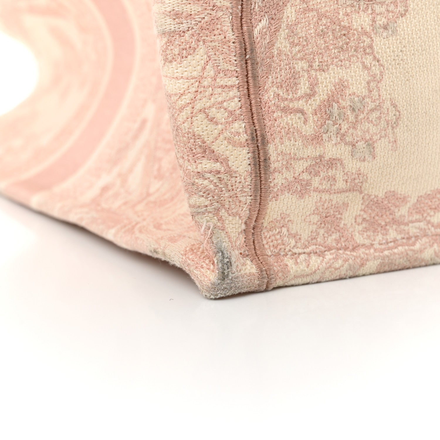 Canvas Toile De Jouy Embroidered Large Book Tote Pink - Image 12