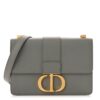 Grained Calfskin 30 Montaigne Flap Bag Grey