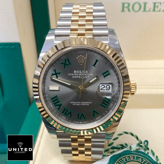 Rolex Datejust 126233 "Wimbledon Dial" Super Accurate Clone rolex datejust 126233 0035 replica front Rolex Datejust 36 Wimbledon Grey Dial Replica in the Rolex Box
